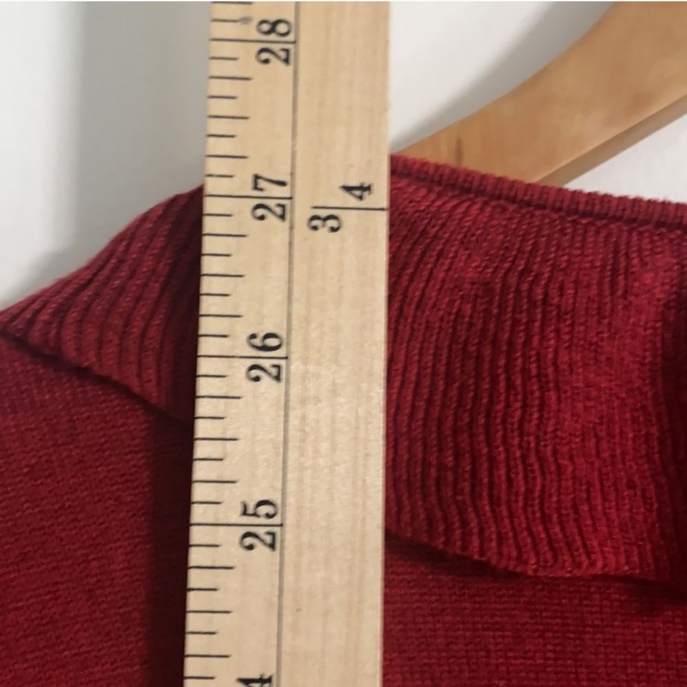 Grace Elements Cranberry Red Ruffle Cardigan Sweater Women Size L - Picture 12 of 13